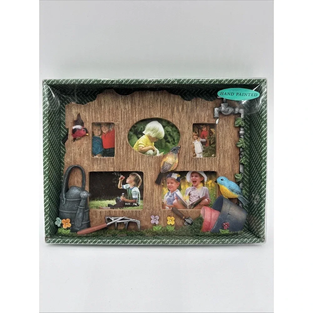 Vintage Garden Themed 3D 5 Photo Picture Frame Gardening Birds Flowers Watering